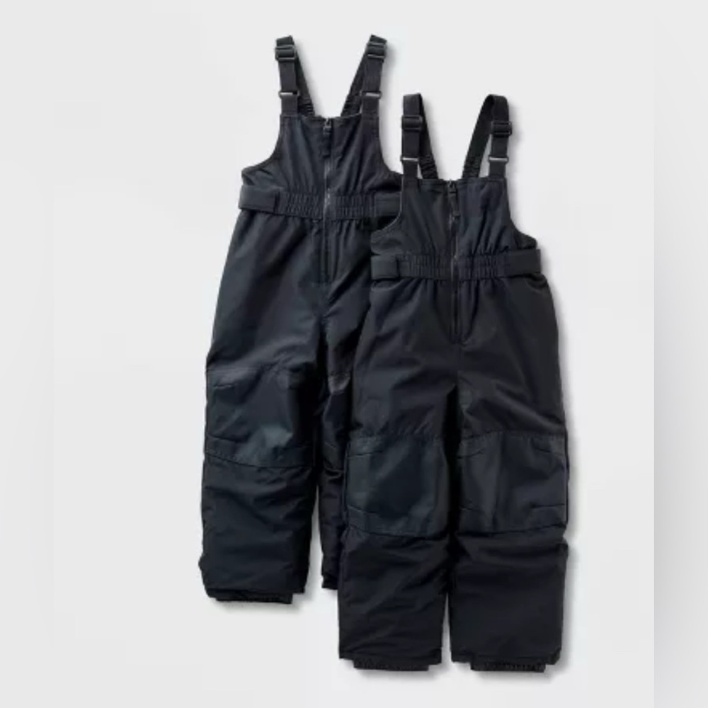 Cat & Jack Toddler 2pk Snow Bib - Cat & Jack™ Black 18 months